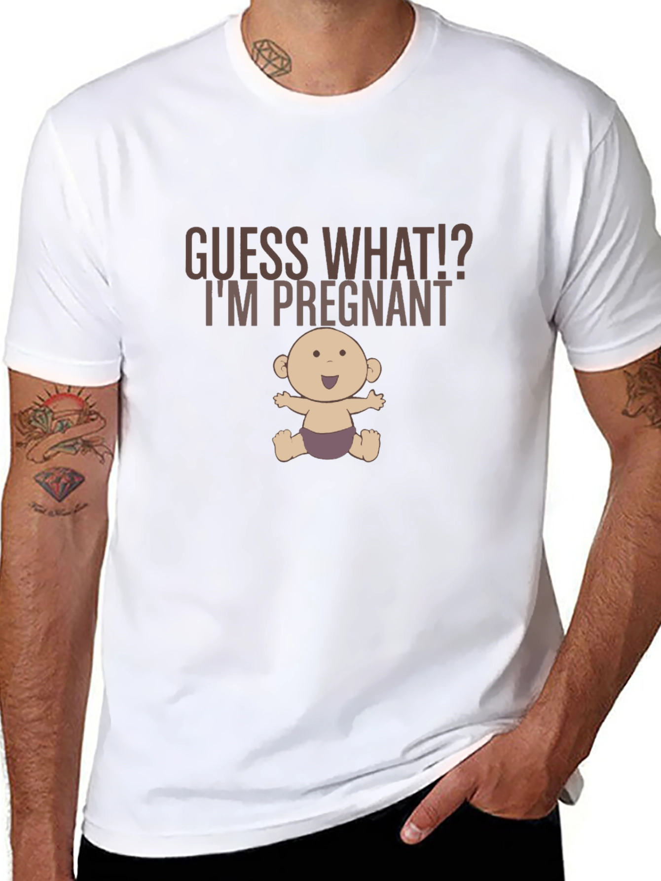 Guess What Im Pregnant Funny Graphic Tee