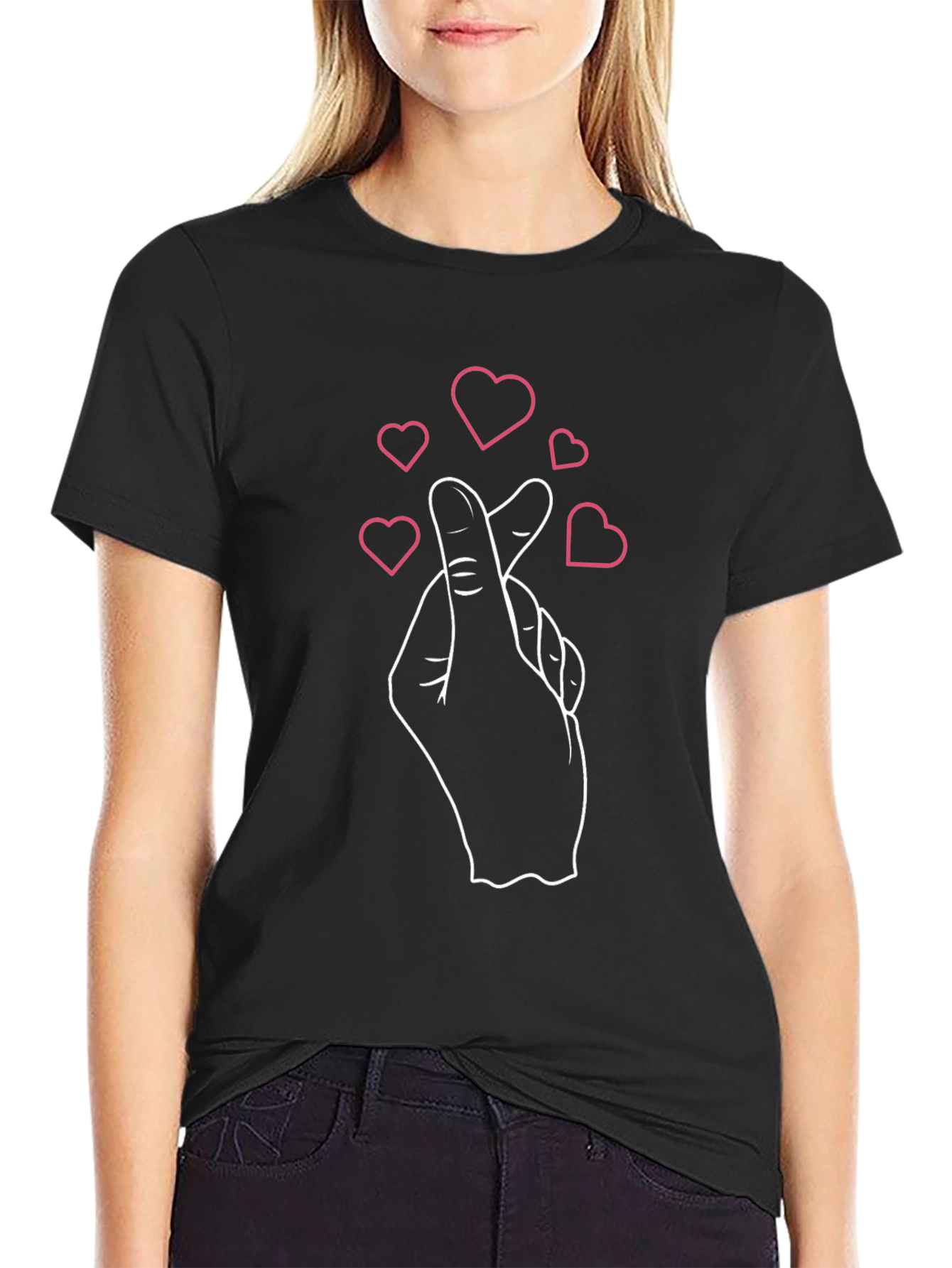 Finger Heart T-Shirt - Korean Love Sign