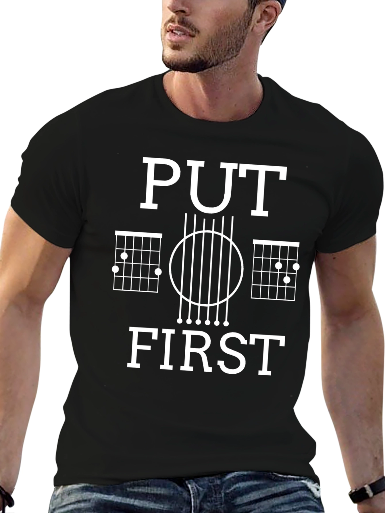 Put Guitar First T-Shirt Black
