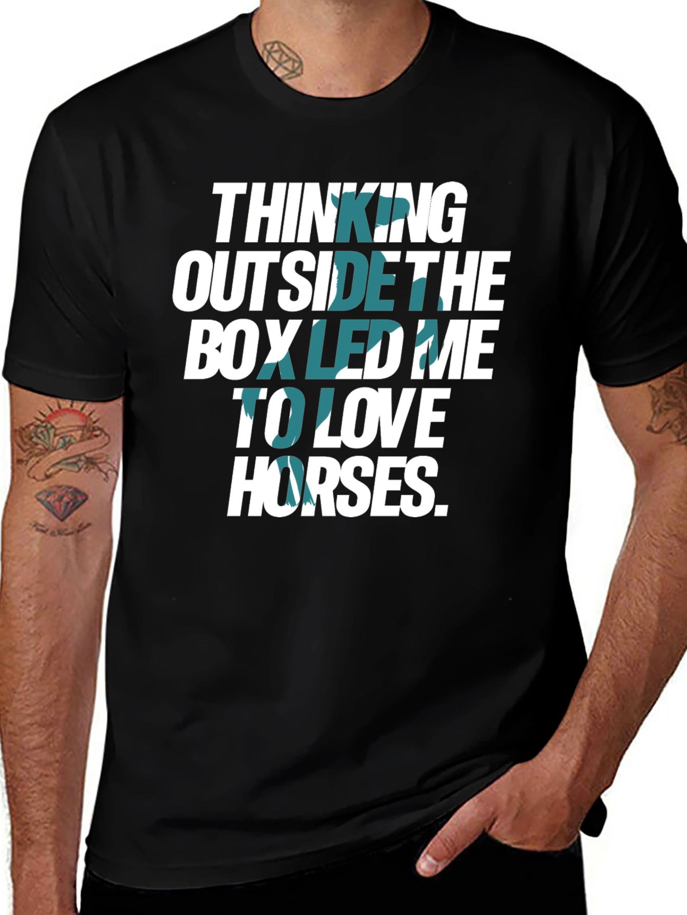 Thinking Outside The Box Horses Graphic T-Shirt