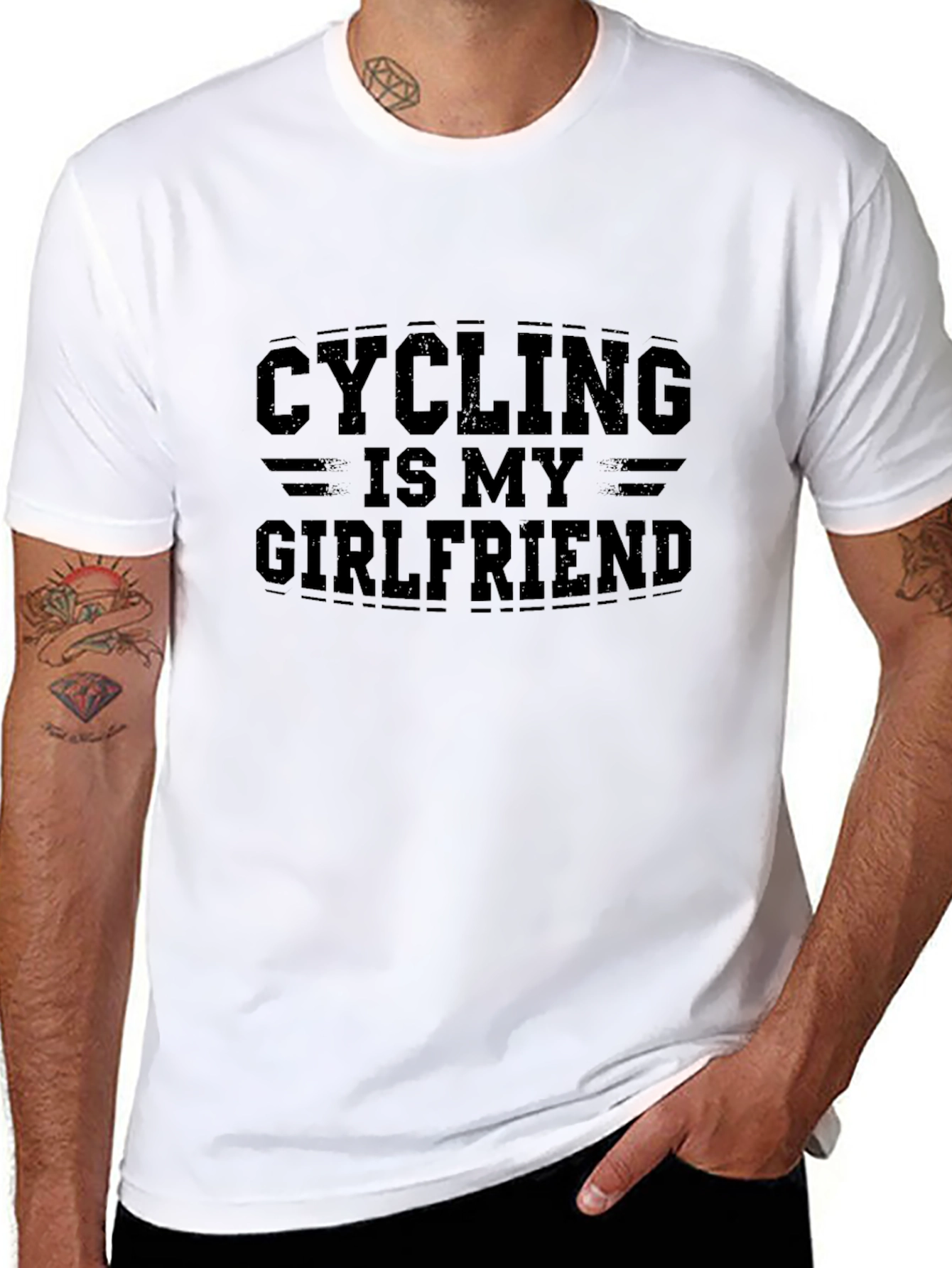 Cycling is My Girlfriend Black T-Shirt