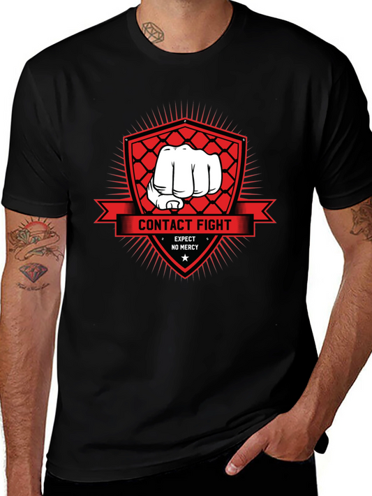 Contact Fight Graphic Tee - Expect No Mercy Black T-Shirt