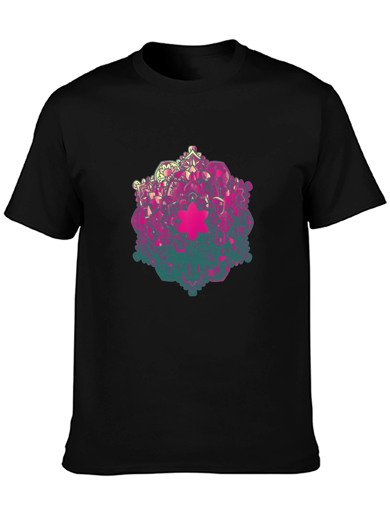 Mandala Graphic Mens Black T-Shirt