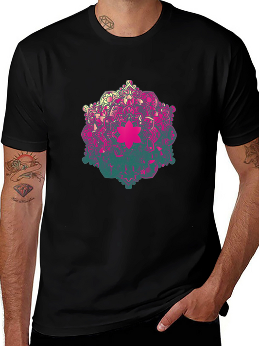 Mandala Graphic Mens Black T-Shirt