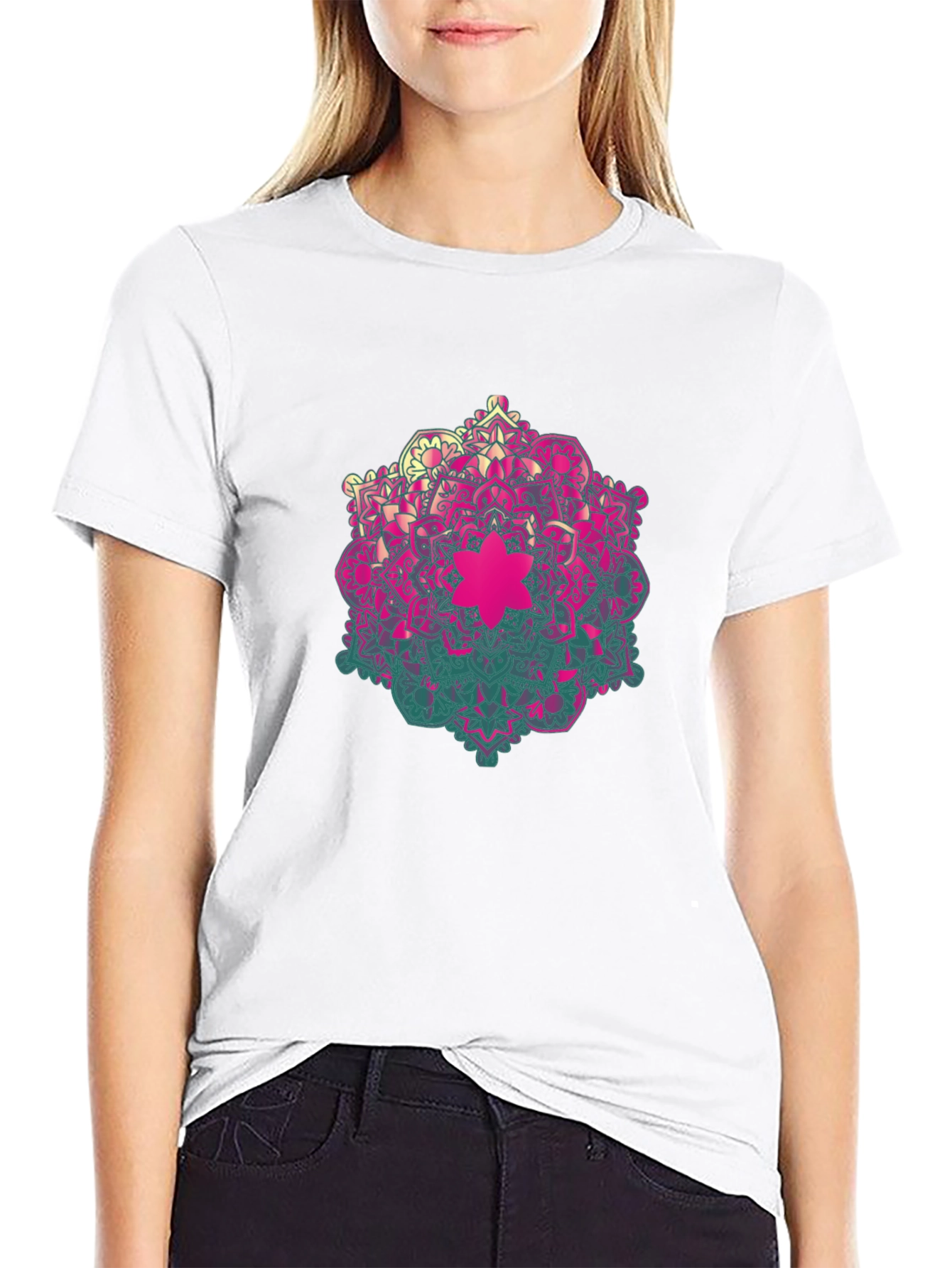 Mandala Graphic Mens Black T-Shirt