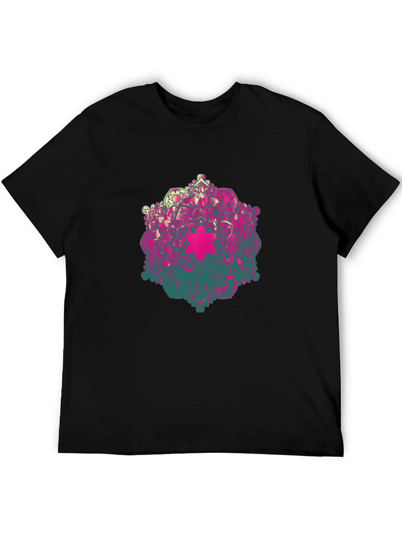 Mandala Graphic Mens Black T-Shirt