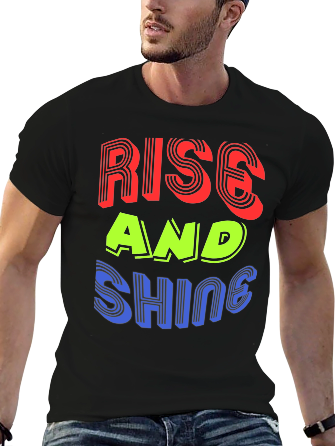 Rise and Shine Graphic Tee - Stylish Black T-Shirt