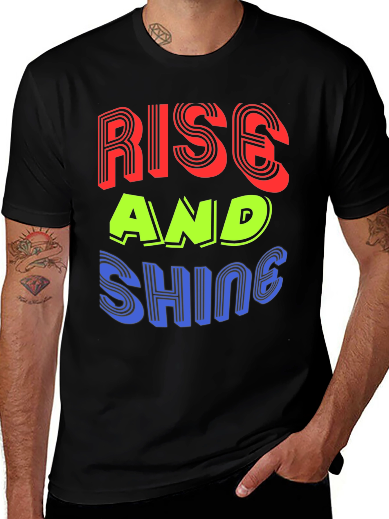 Rise and Shine Graphic Tee - Stylish Black T-Shirt