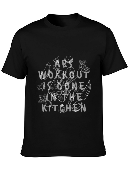 Abs Workout Kitchen Black Graphic Tee
