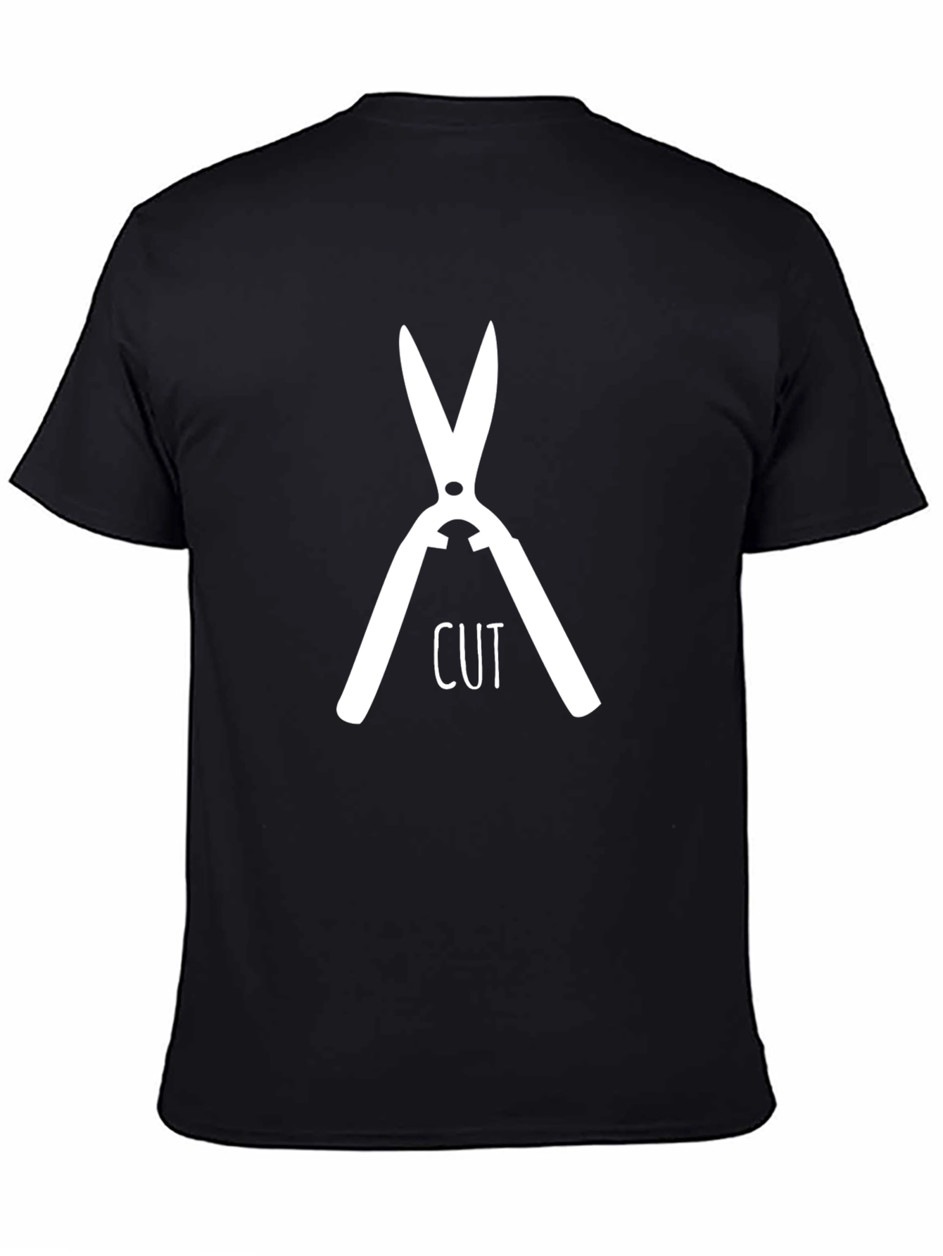 Cut Tee - Black T-Shirt with Scissor Graphic