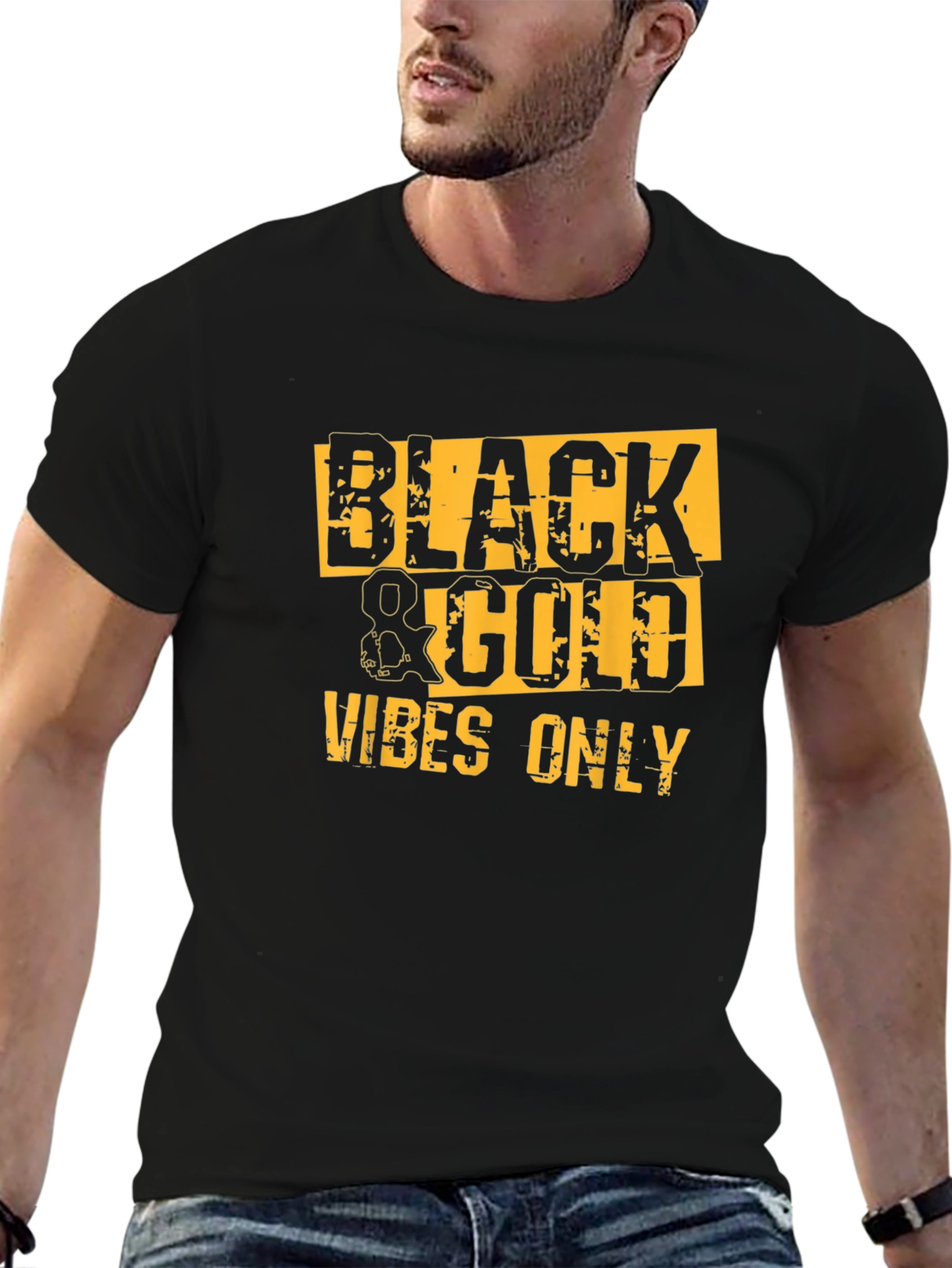 Black & Gold Vibes Only Graphic Tee