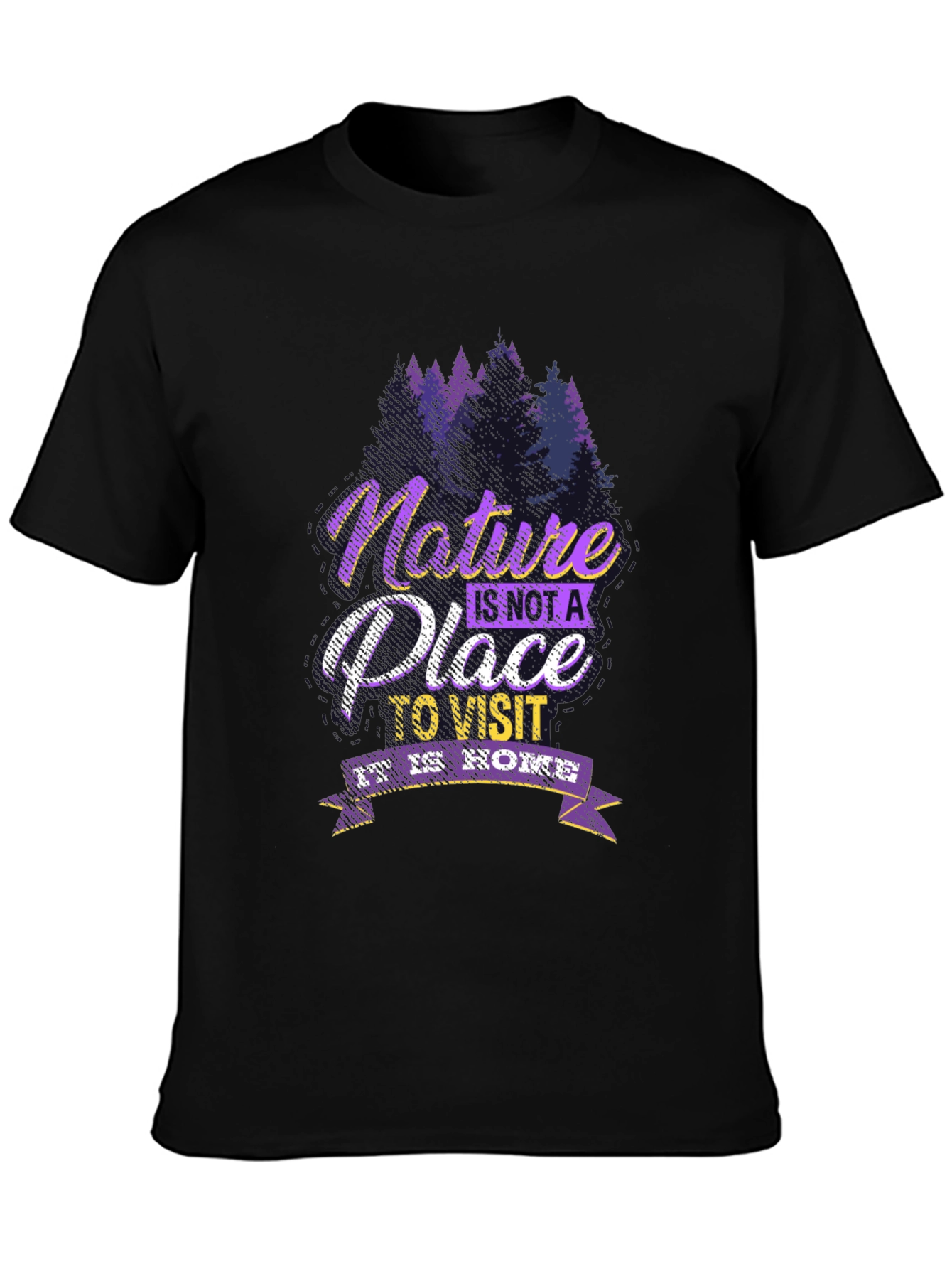 Nature is Home Graphic Tee - Black Cotton Shirt