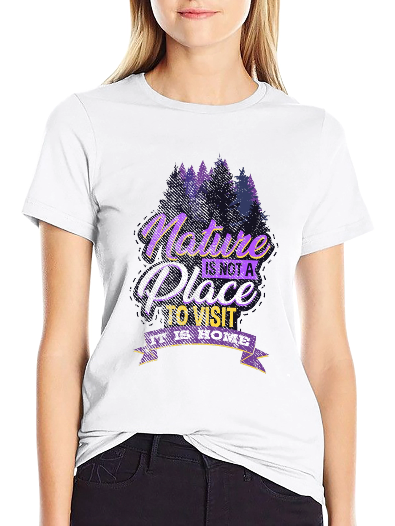 Nature is Home Graphic Tee - Black Cotton Shirt