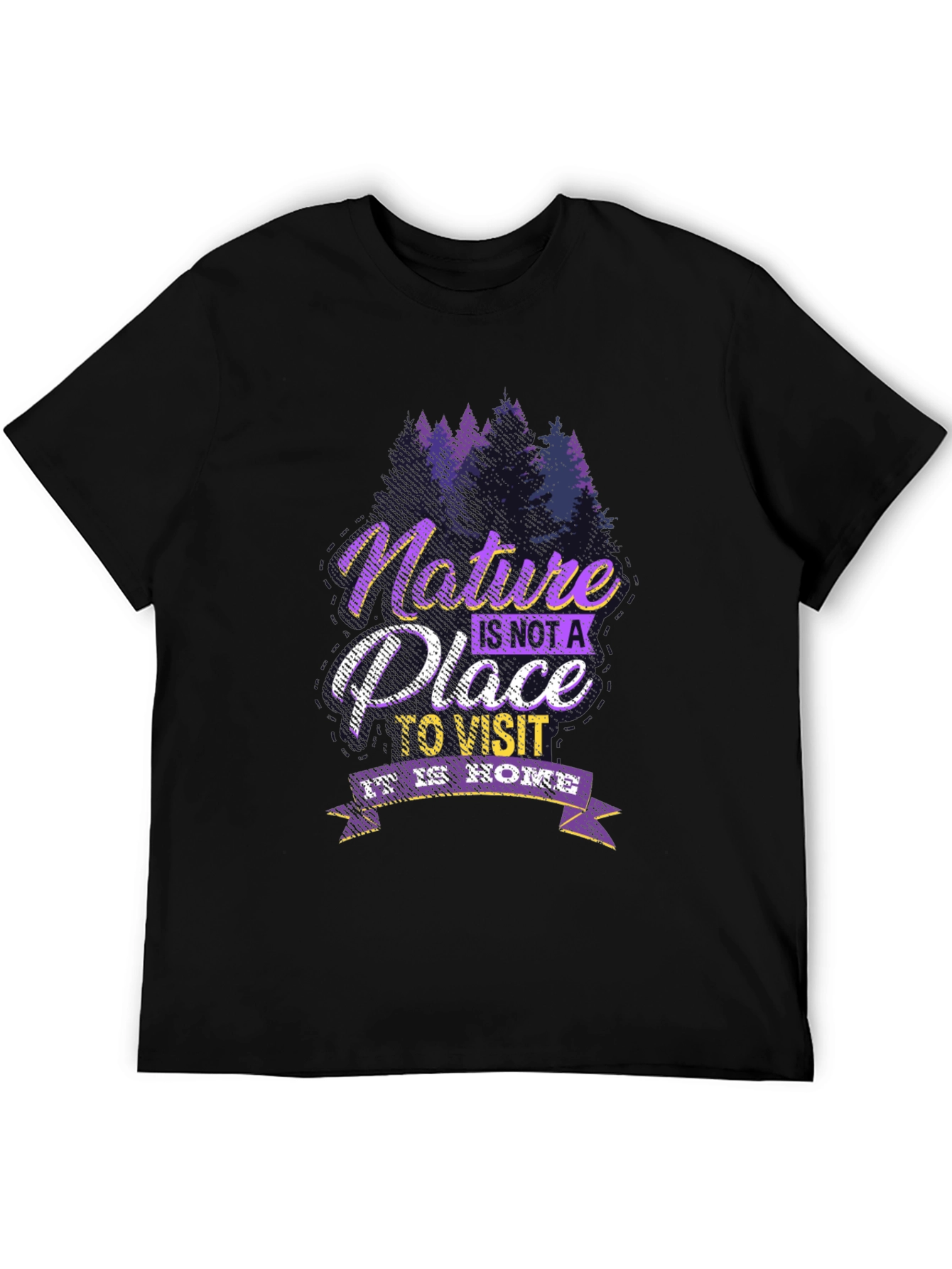 Nature is Home Graphic Tee - Black Cotton Shirt