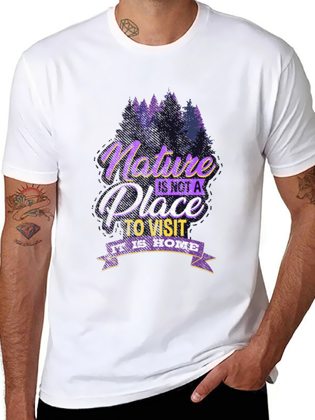 Nature is Home Graphic Tee - Black Cotton Shirt