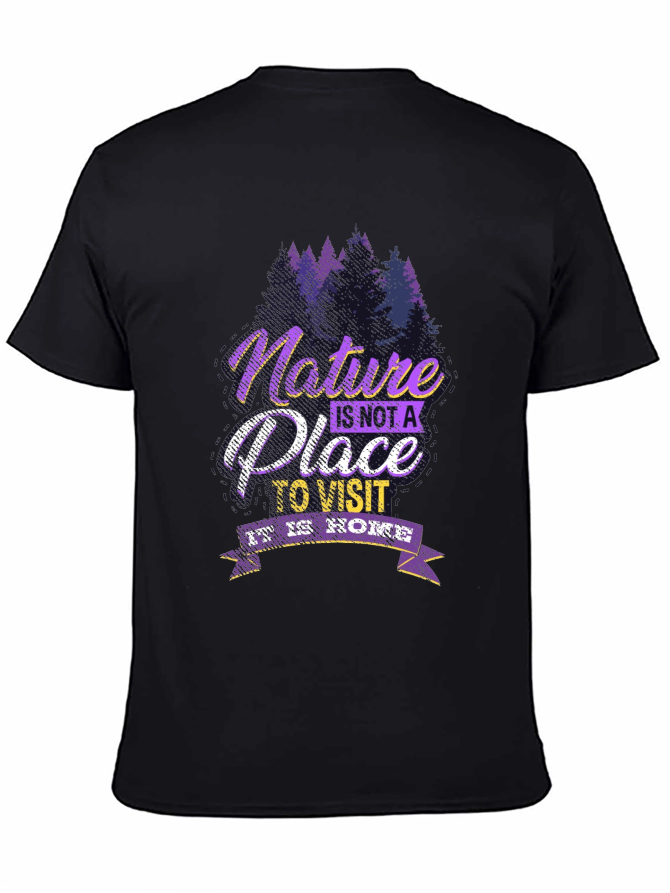 Nature is Home Graphic Tee - Black Cotton Shirt