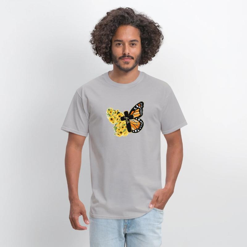 Faith Cross Sunflower Butterfly Christian