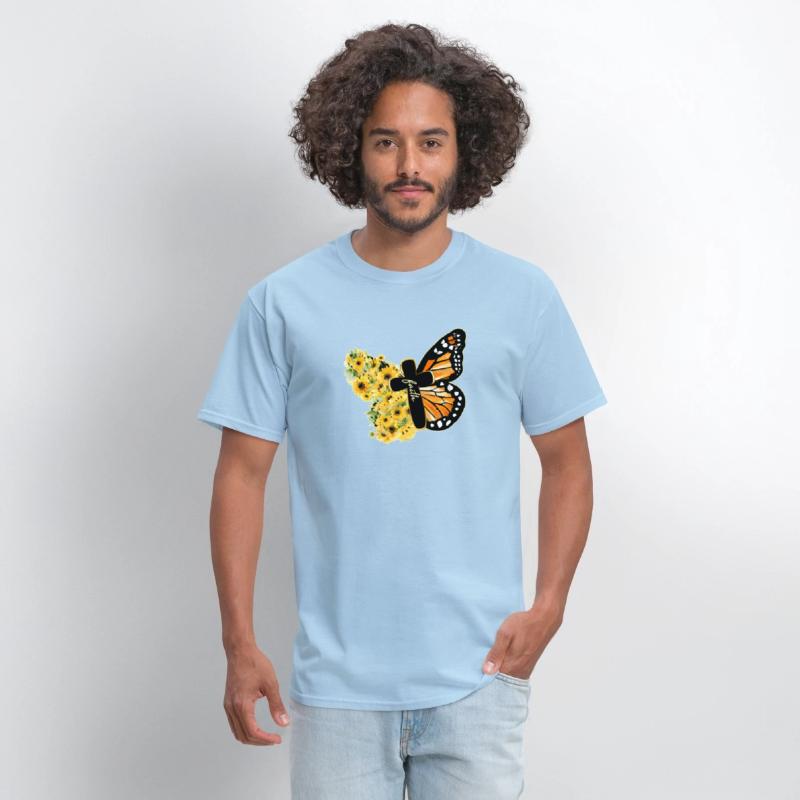 Faith Cross Sunflower Butterfly Christian