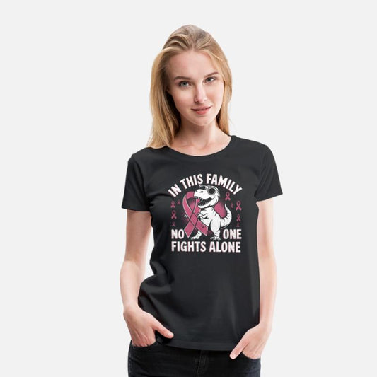 Family Strong Pink Ribbon Dino