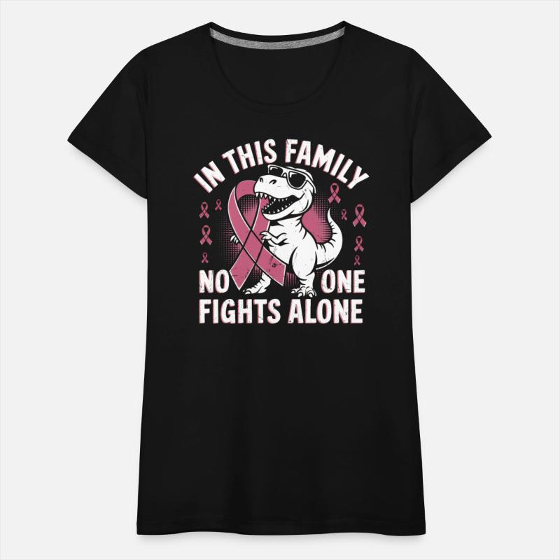 Family Strong Pink Ribbon Dino