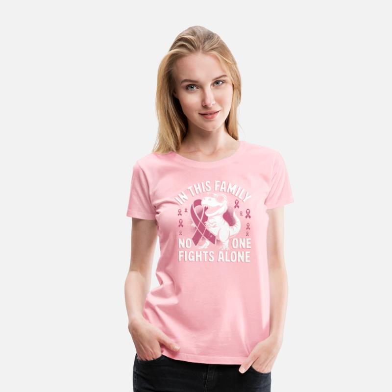 Family Strong Pink Ribbon Dino