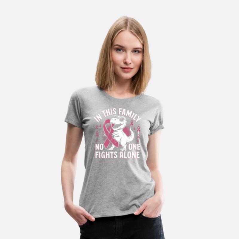 Family Strong Pink Ribbon Dino