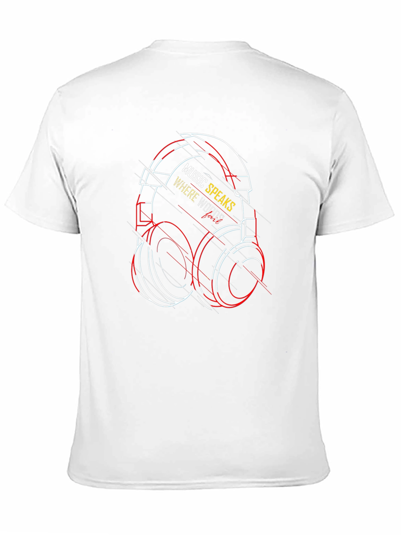 Music Speaks Graphic Tee - Black Cotton T-Shirt