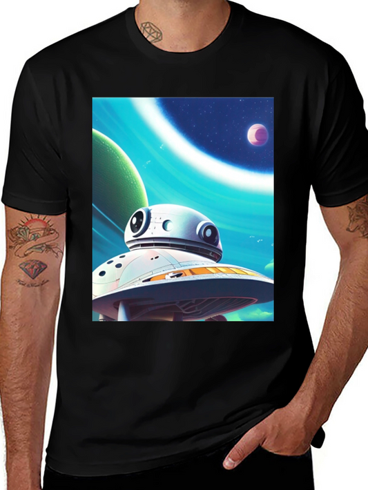 Sci-Fi Space Station Graphic Tee