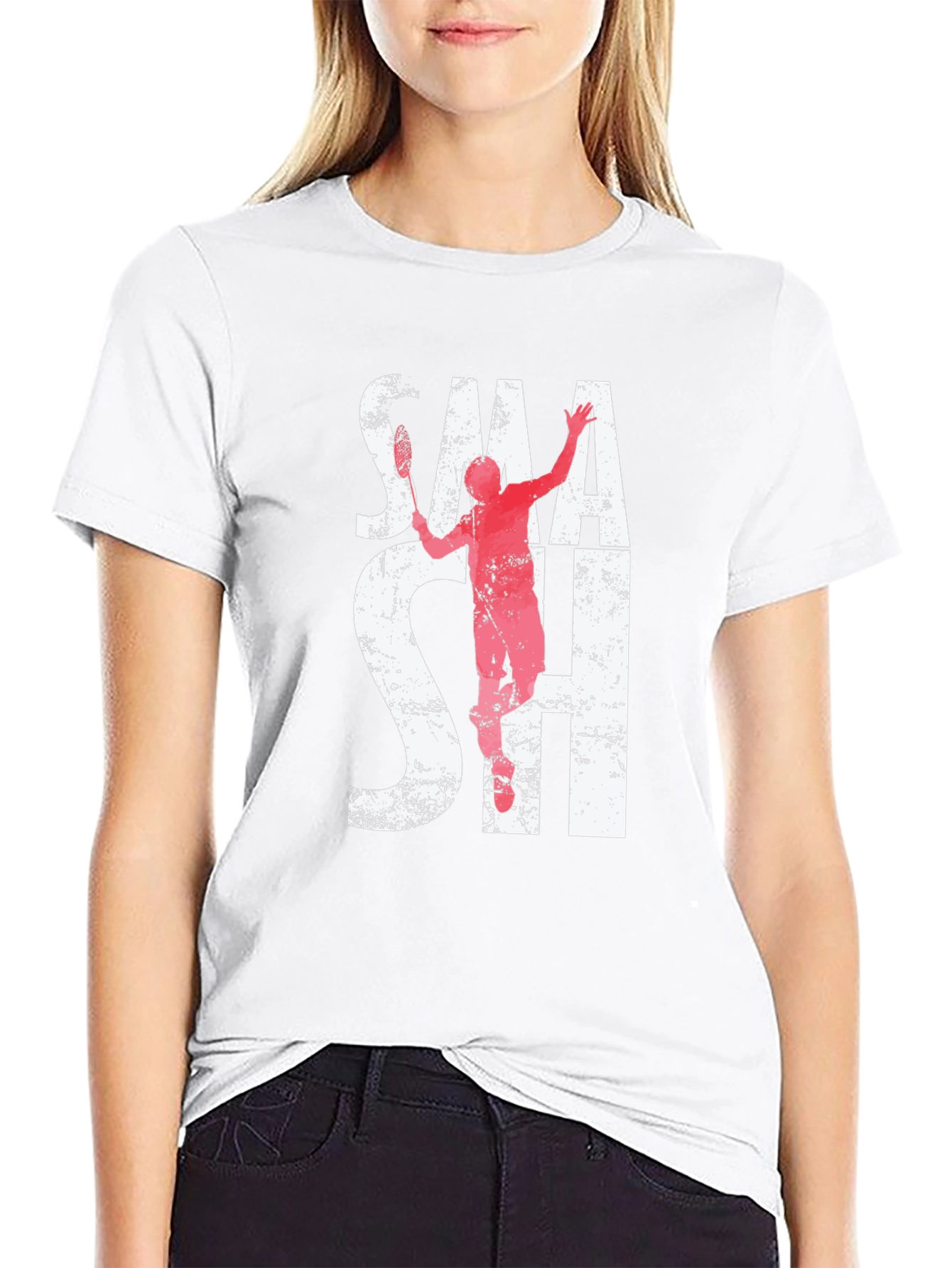Smash Graphic Tee | Badminton Player T-Shirt