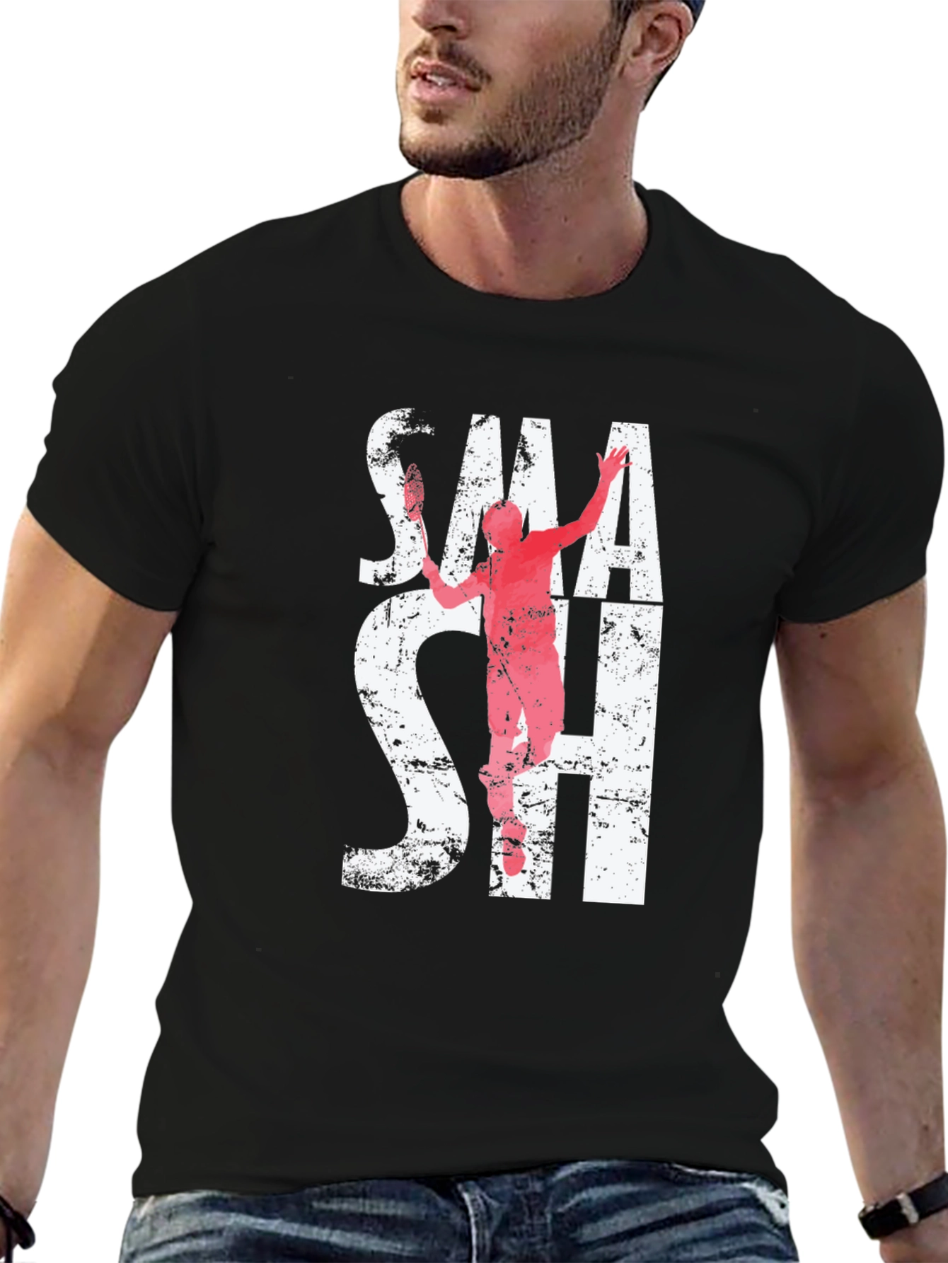 Smash Graphic Tee | Badminton Player T-Shirt