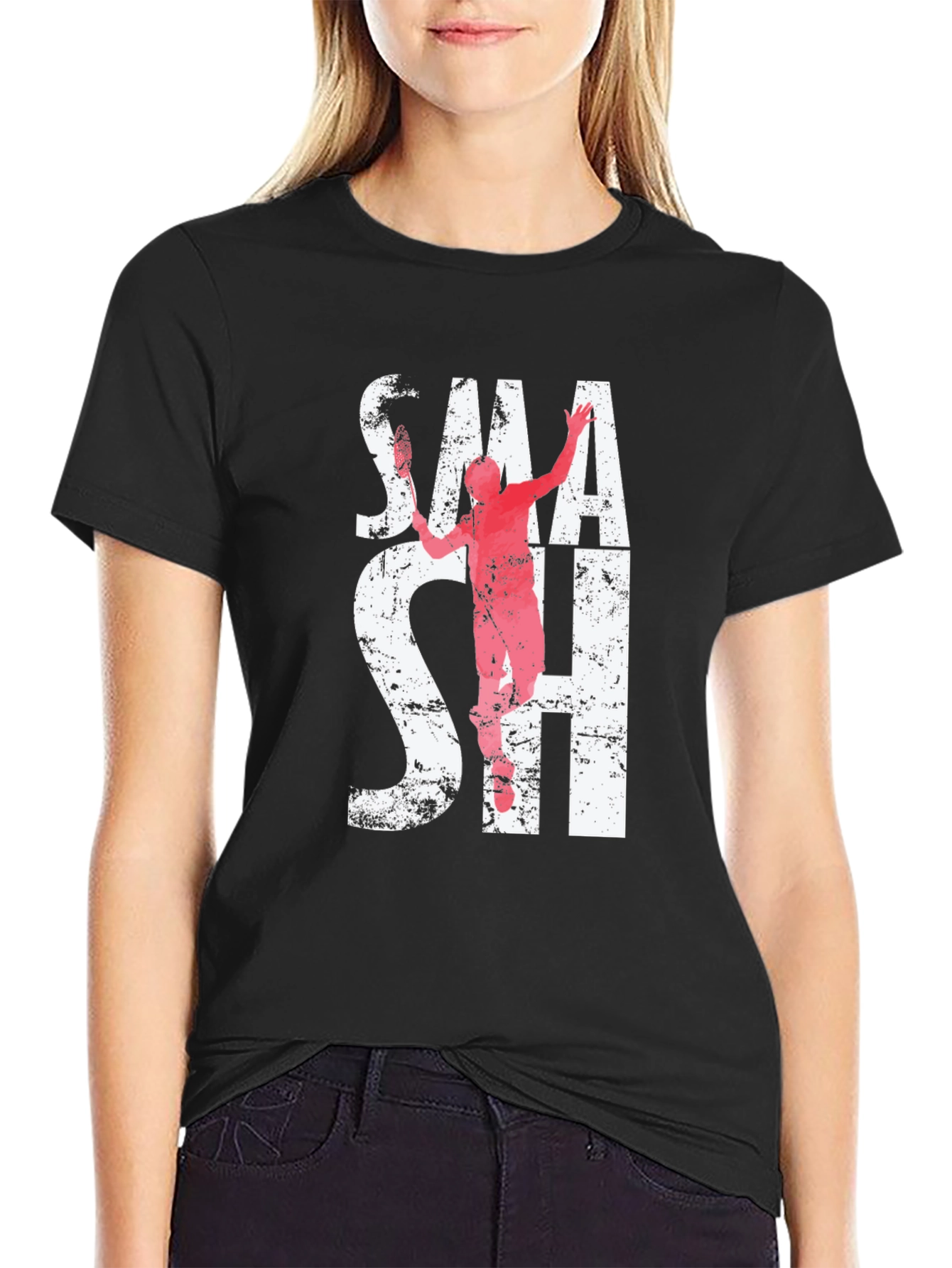 Smash Graphic Tee | Badminton Player T-Shirt