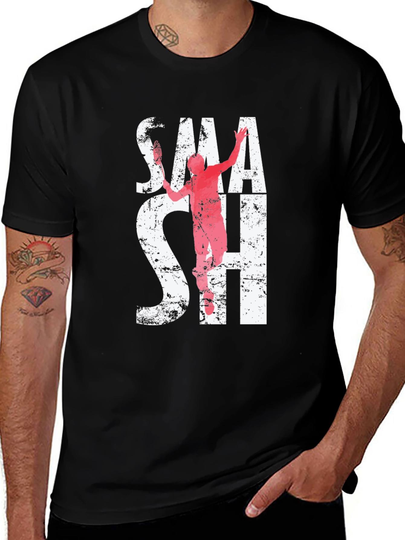 Smash Graphic Tee | Badminton Player T-Shirt