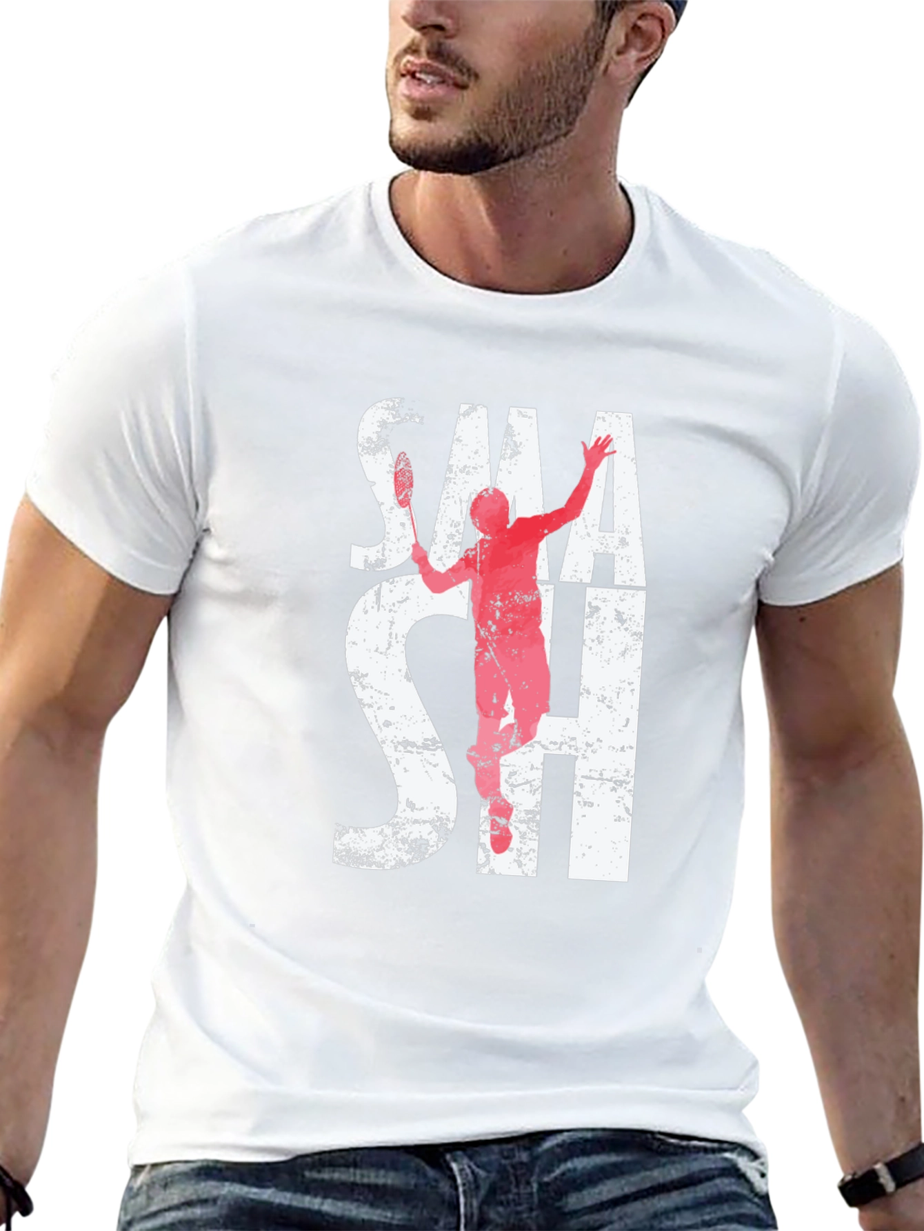 Smash Graphic Tee | Badminton Player T-Shirt
