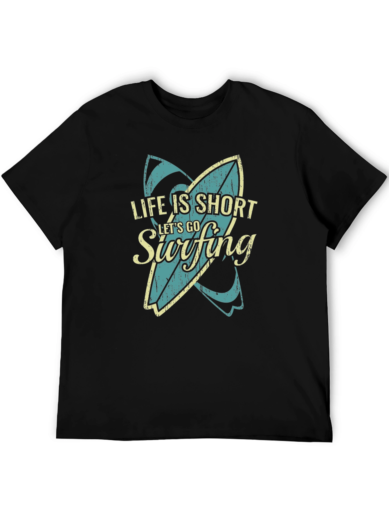 Life is Short Lets Go Surfing Graphic T-Shirt