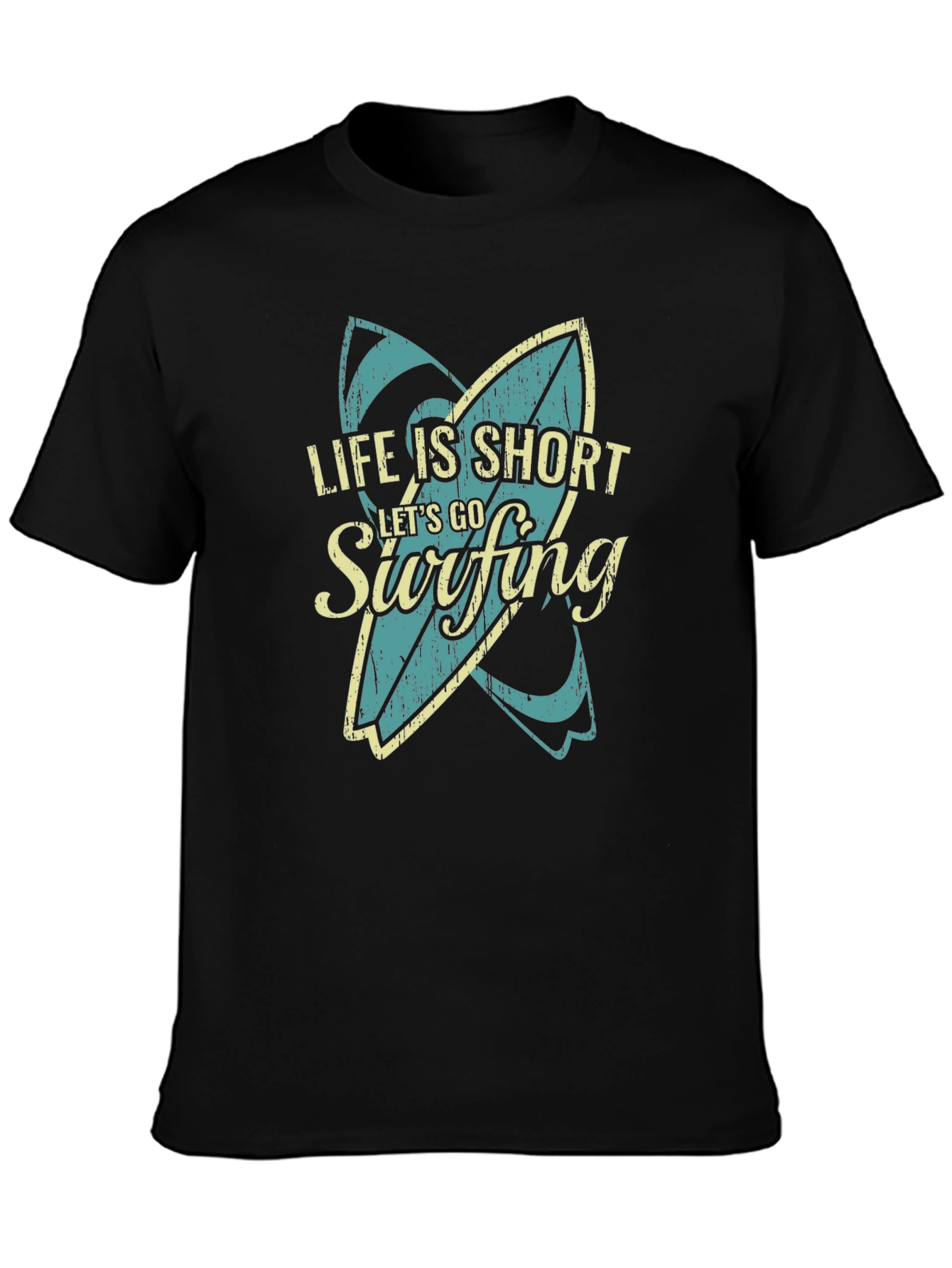 Life is Short Lets Go Surfing Graphic T-Shirt
