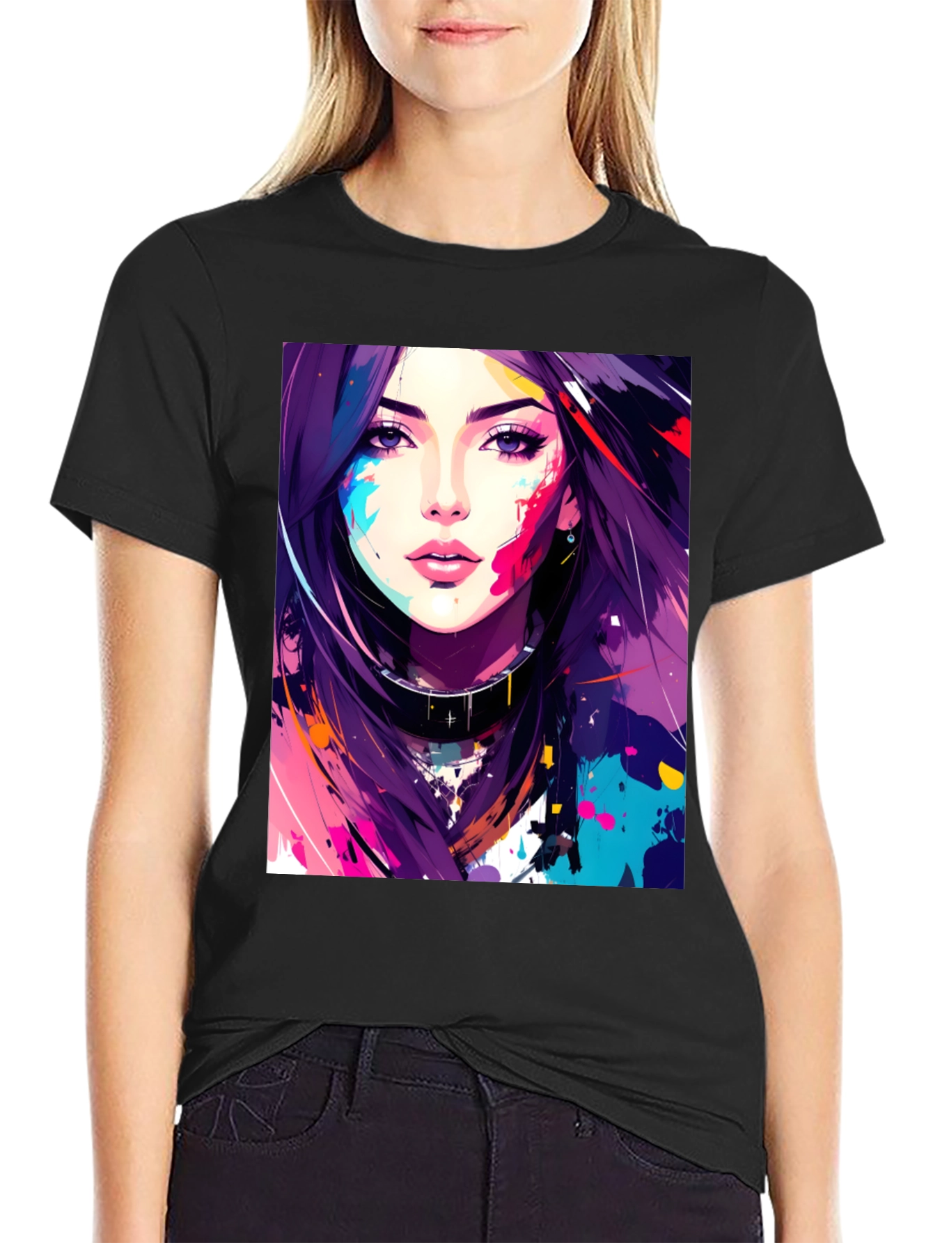Abstract Art Girl Graphic T-Shirt