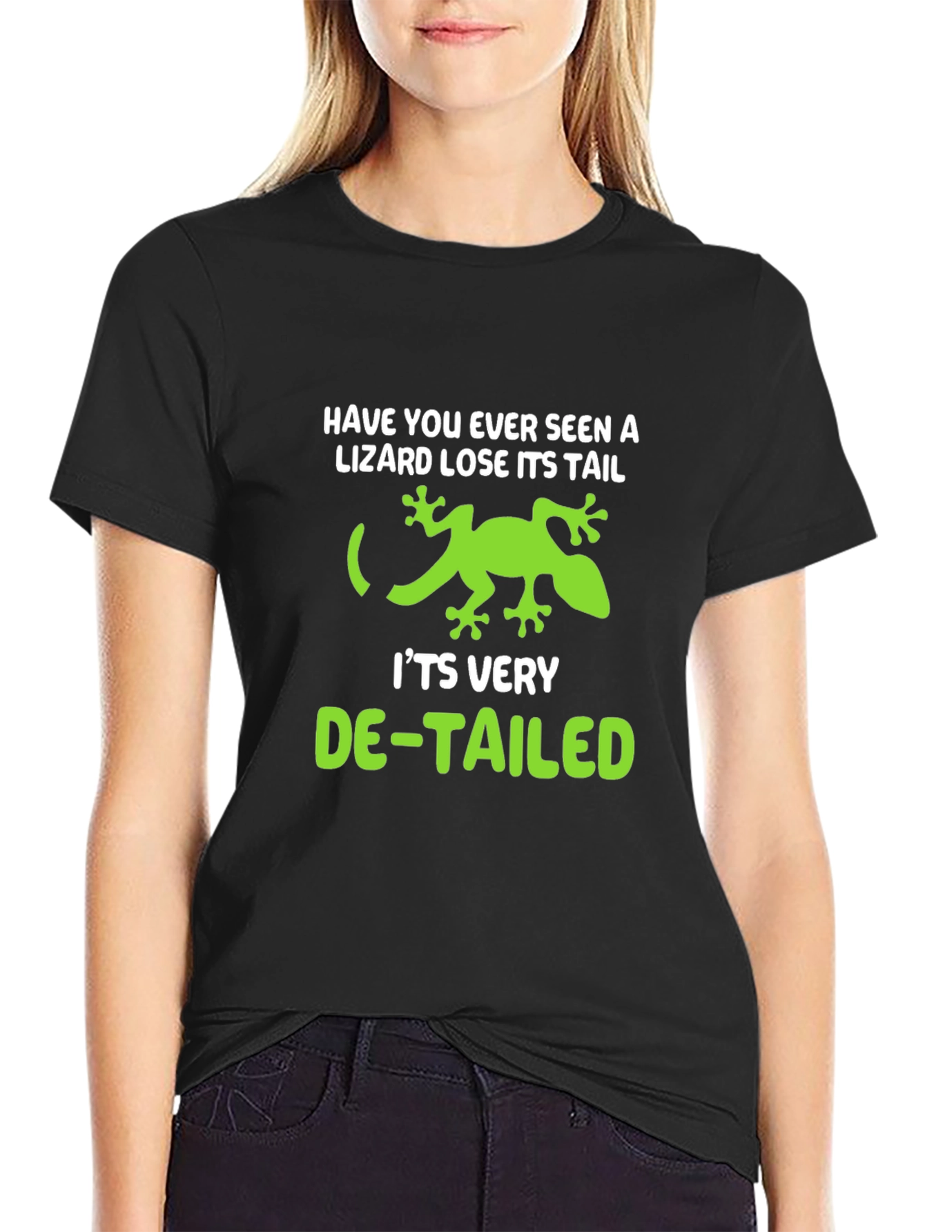 Lizard Pun Graphic Tee - De-Tailed Humor T-Shirt