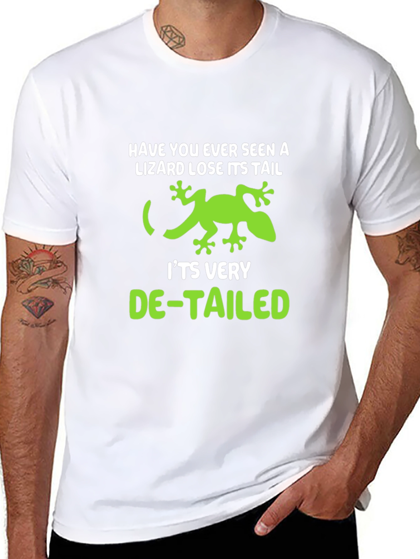 Lizard Pun Graphic Tee - De-Tailed Humor T-Shirt