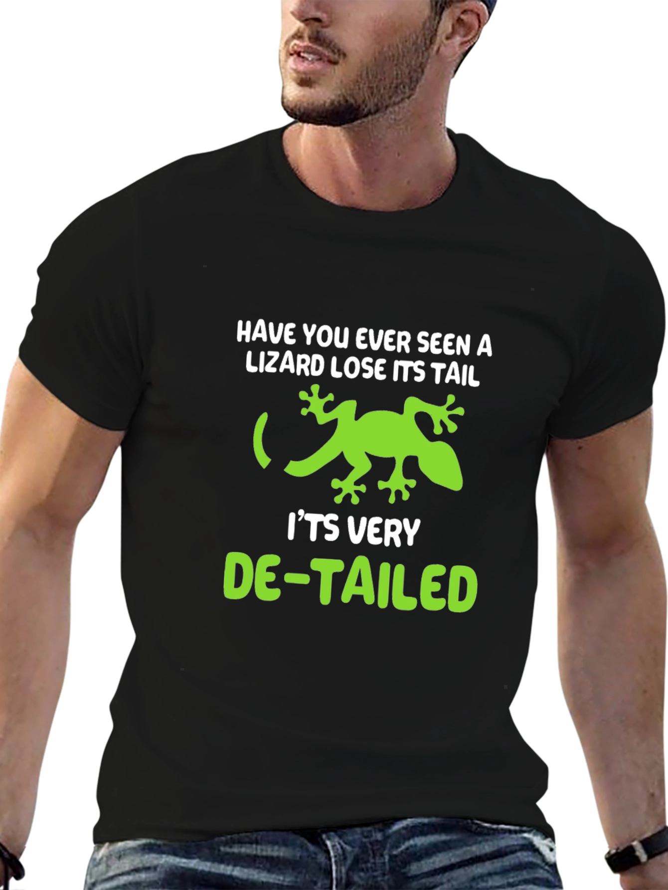 Lizard Pun Graphic Tee - De-Tailed Humor T-Shirt