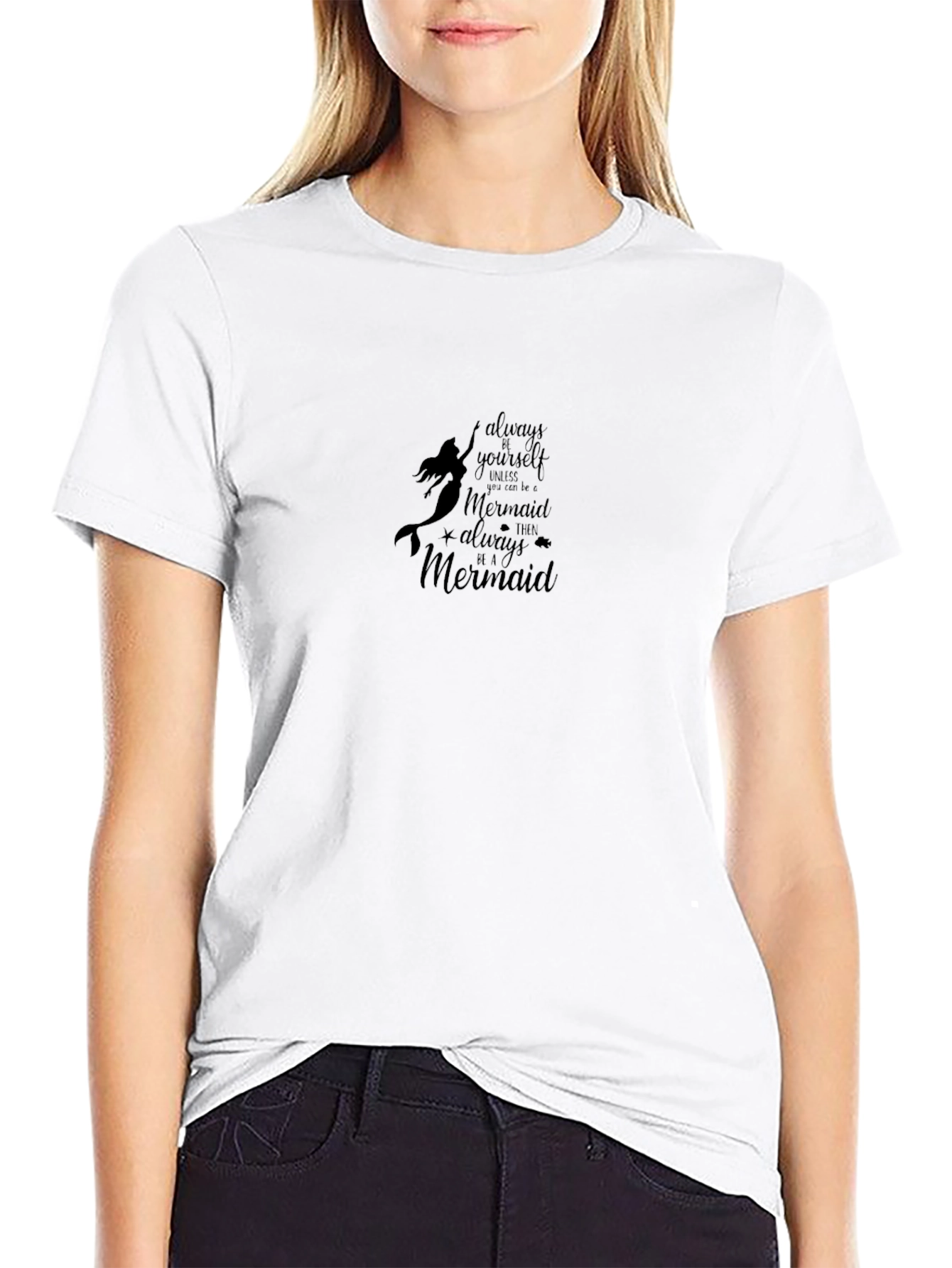 Always Be Yourself Mermaid Black T-Shirt
