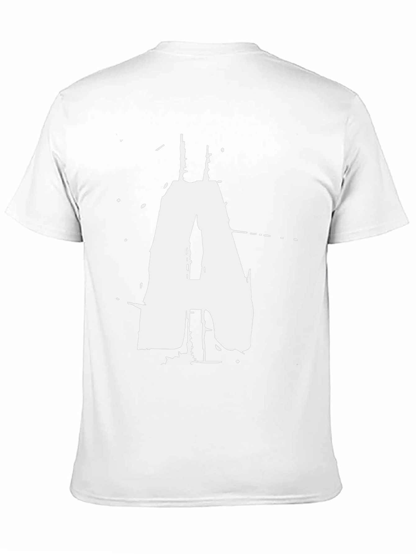 Black T-Shirt with White Distressed Letter A Graphic