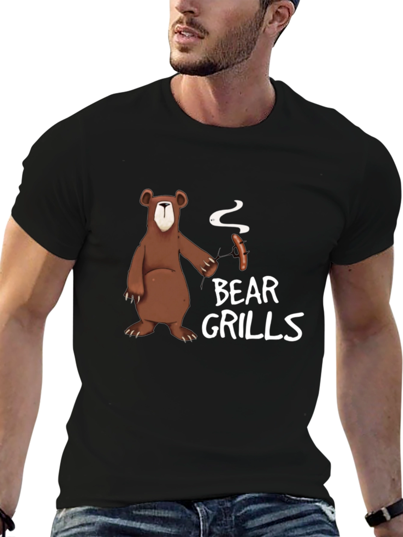 Bear Grills T-Shirt - Humorous BBQ Graphic Tee