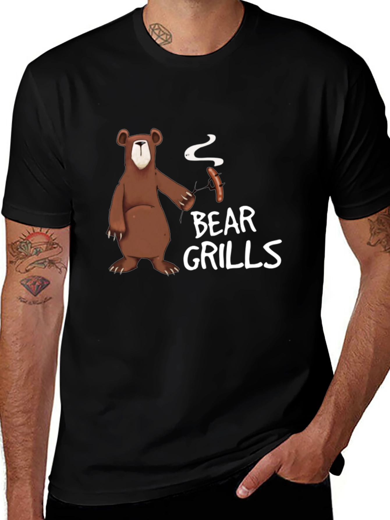 Bear Grills T-Shirt - Humorous BBQ Graphic Tee