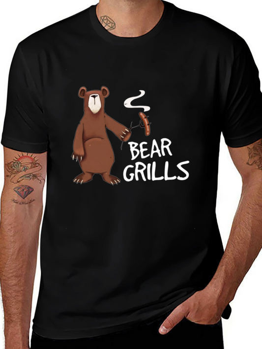 Bear Grills T-Shirt - Humorous BBQ Graphic Tee
