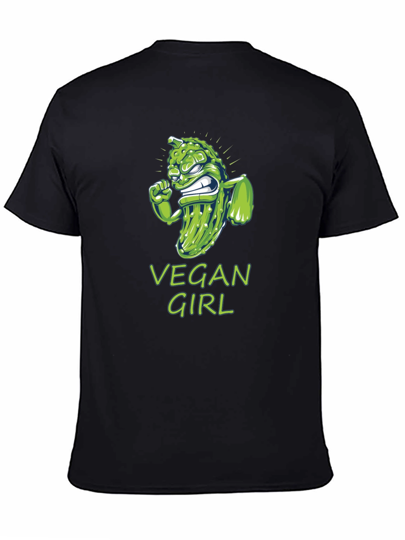 Vegan Girl T-Shirt Funny Pickle Design