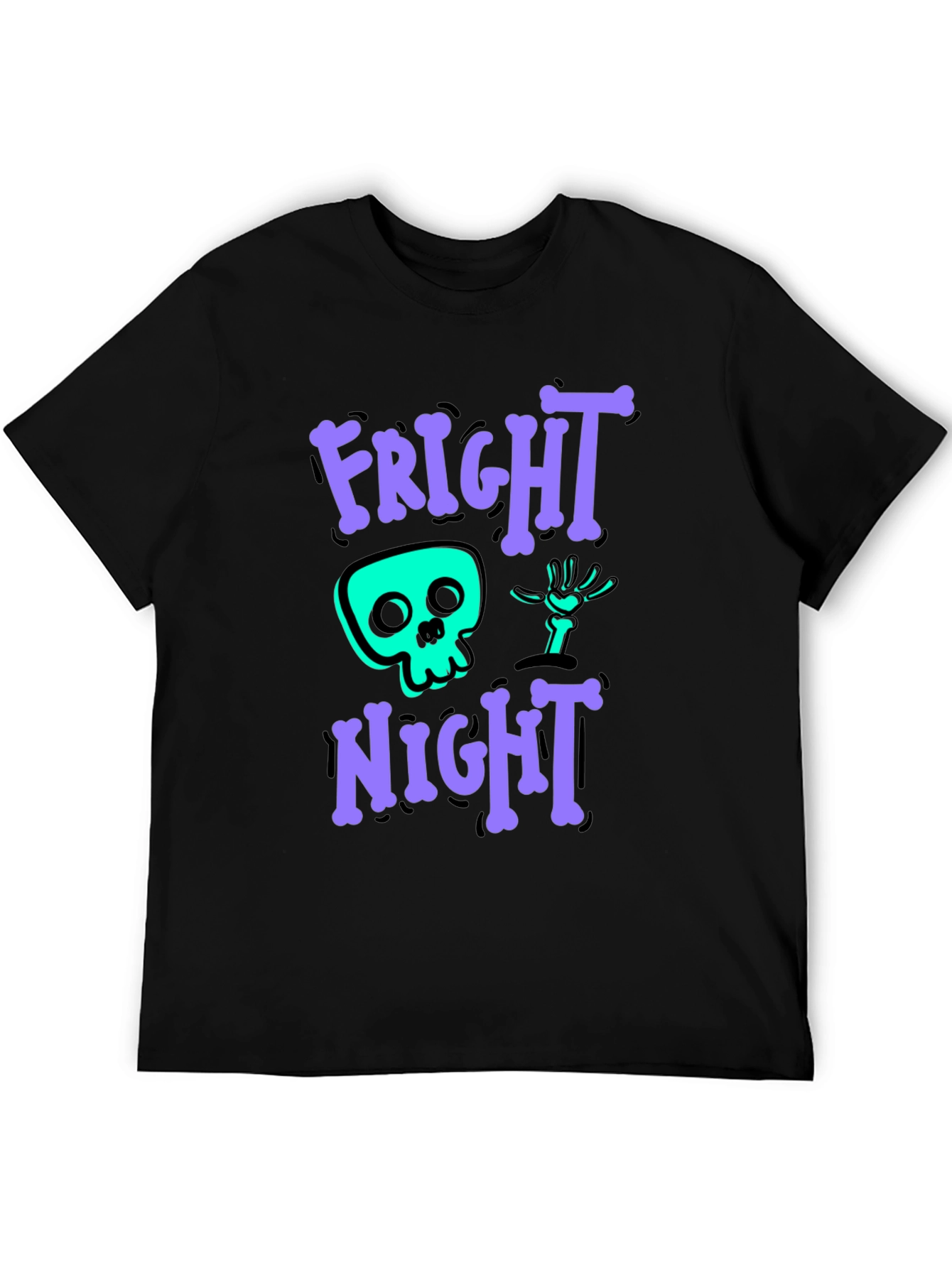 Fright Night Graphic Tee - Halloween Skeleton Shirt