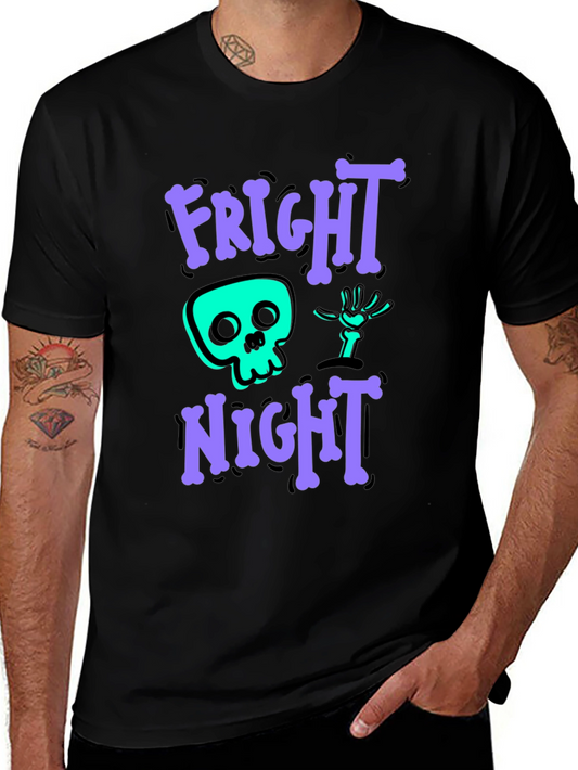 Fright Night Graphic Tee - Halloween Skeleton Shirt