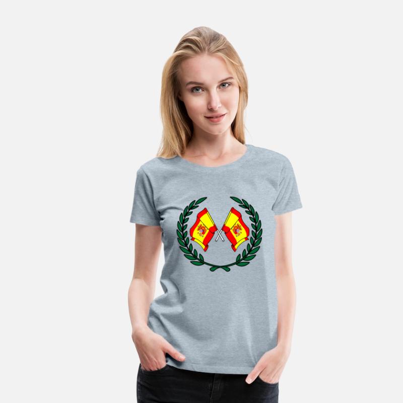 Flags Spain in laurel wreath