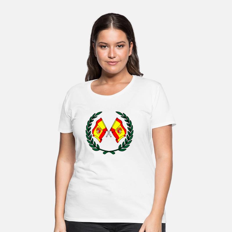 Flags Spain in laurel wreath