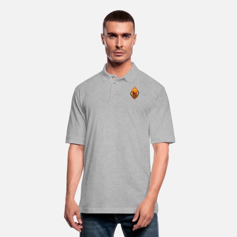 Flaming Skull with Burning Chain